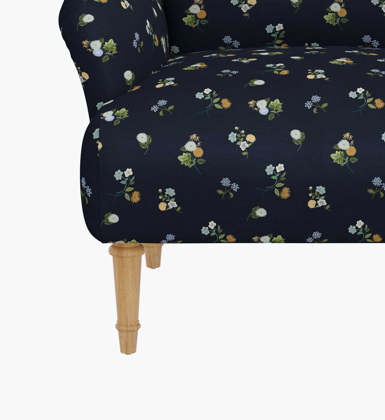 Cloverpaperco™ - Bristol Armchair - Ditsy Dahlia Navy