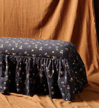 Cloverpaperco™ - Surrey Dining Bench - Ditsy Dahlia Navy