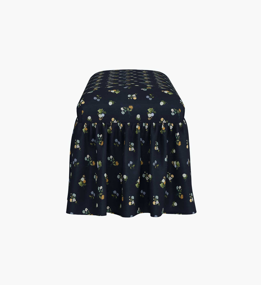 Cloverpaperco™ - Surrey Dining Bench - Ditsy Dahlia Navy
