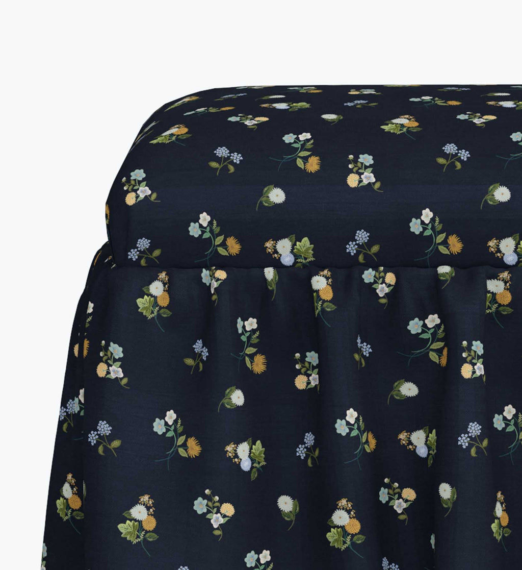 Cloverpaperco™ - Surrey Dining Bench - Ditsy Dahlia Navy