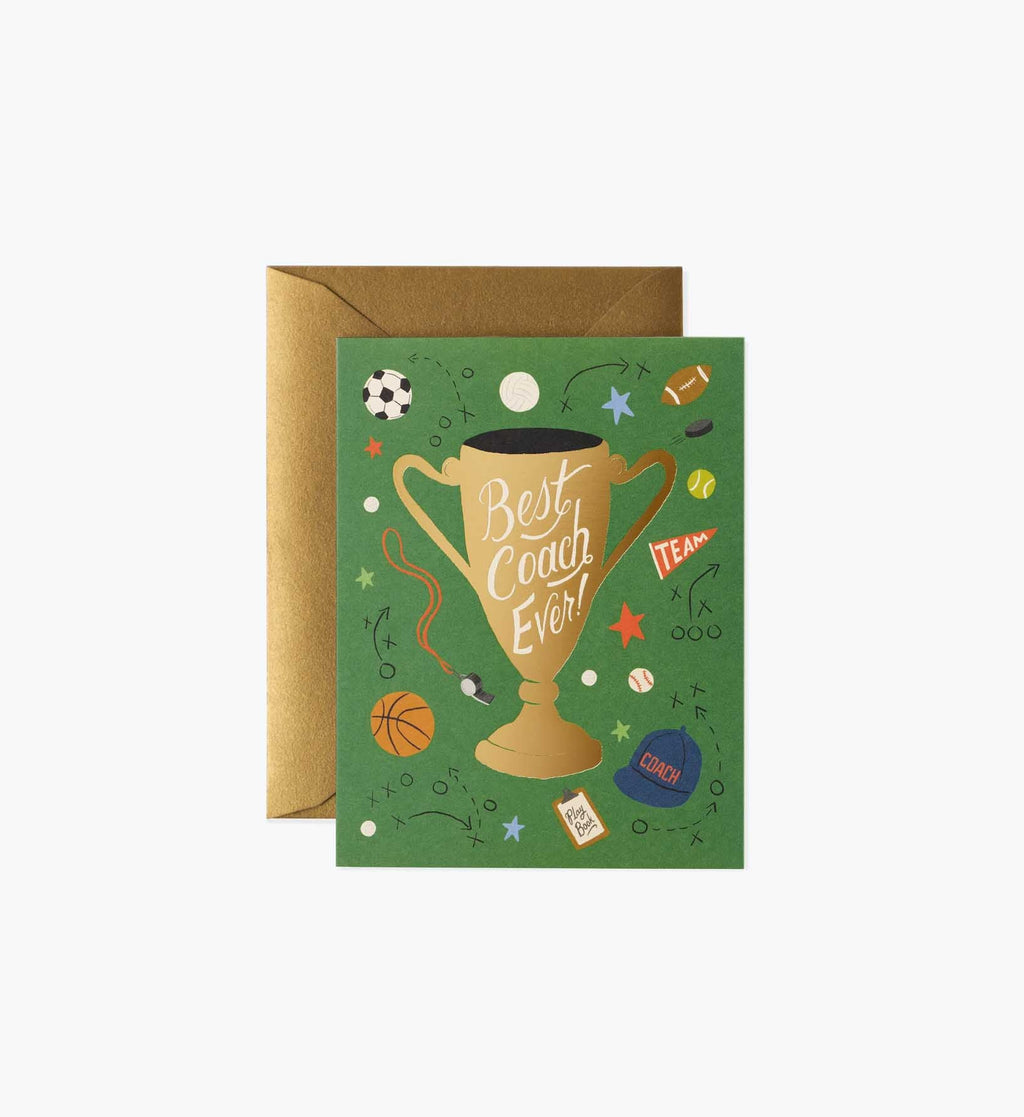 Cloverpaperco™ - Best Coach Ever Love & Friendship Card - Single Card