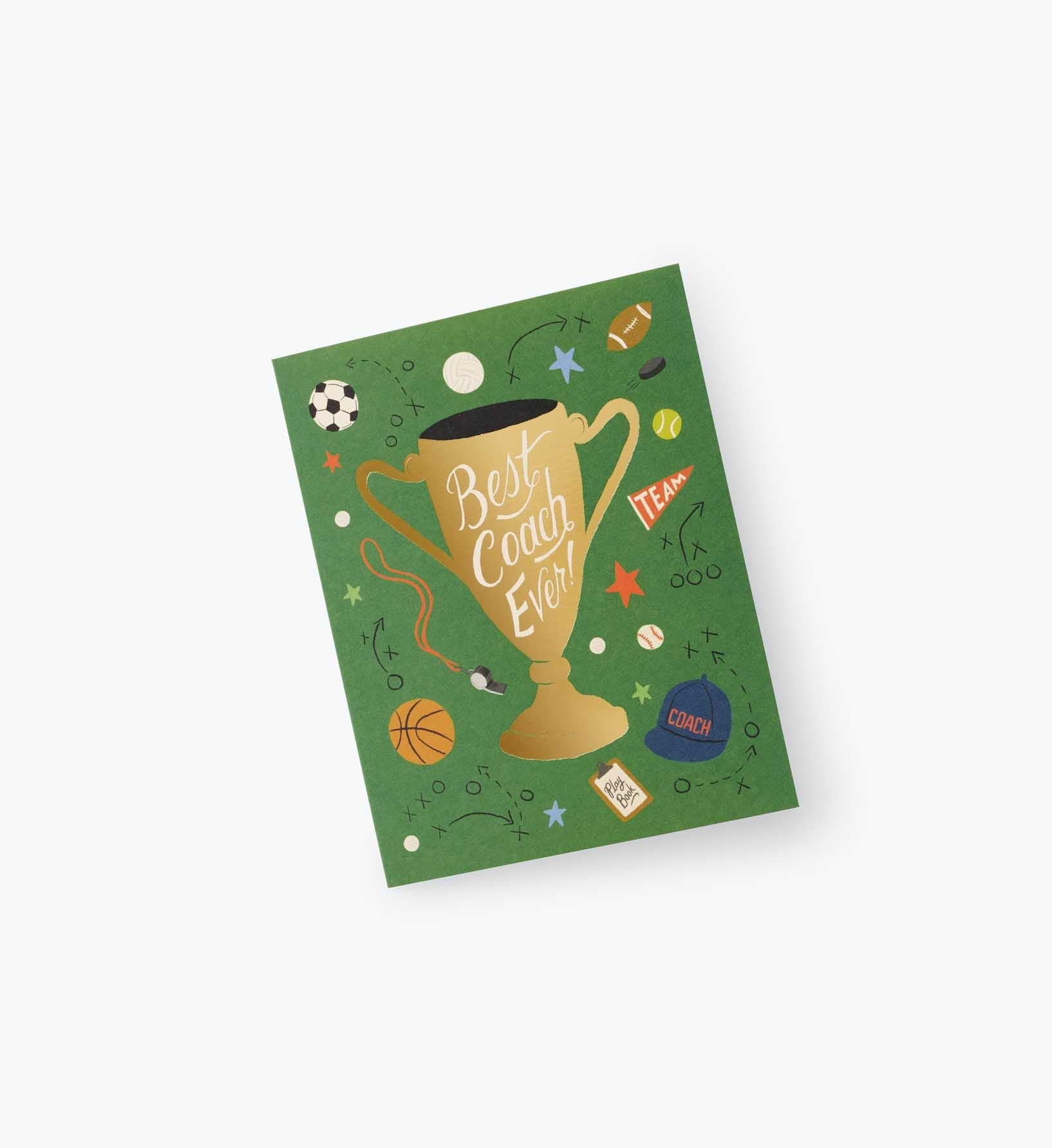 Cloverpaperco™ - Best Coach Ever Love & Friendship Card - Single Card