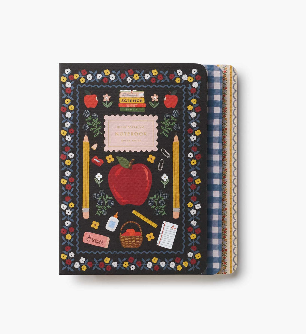 Cloverpaperco™ - Stitched Notebook Set - Schoolhouse