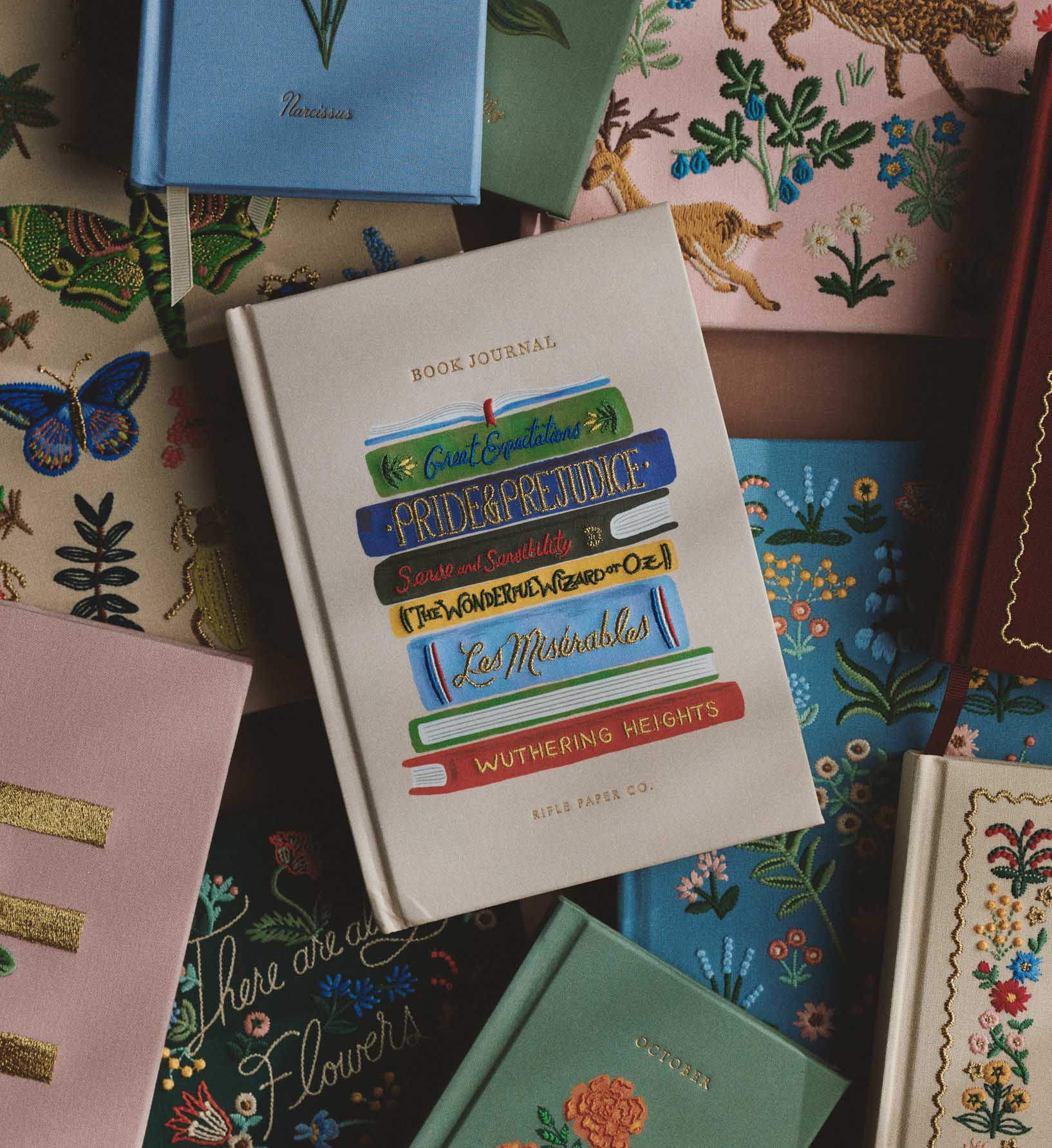 Cloverpaperco™ - Embroidered Book Journal - Book Club