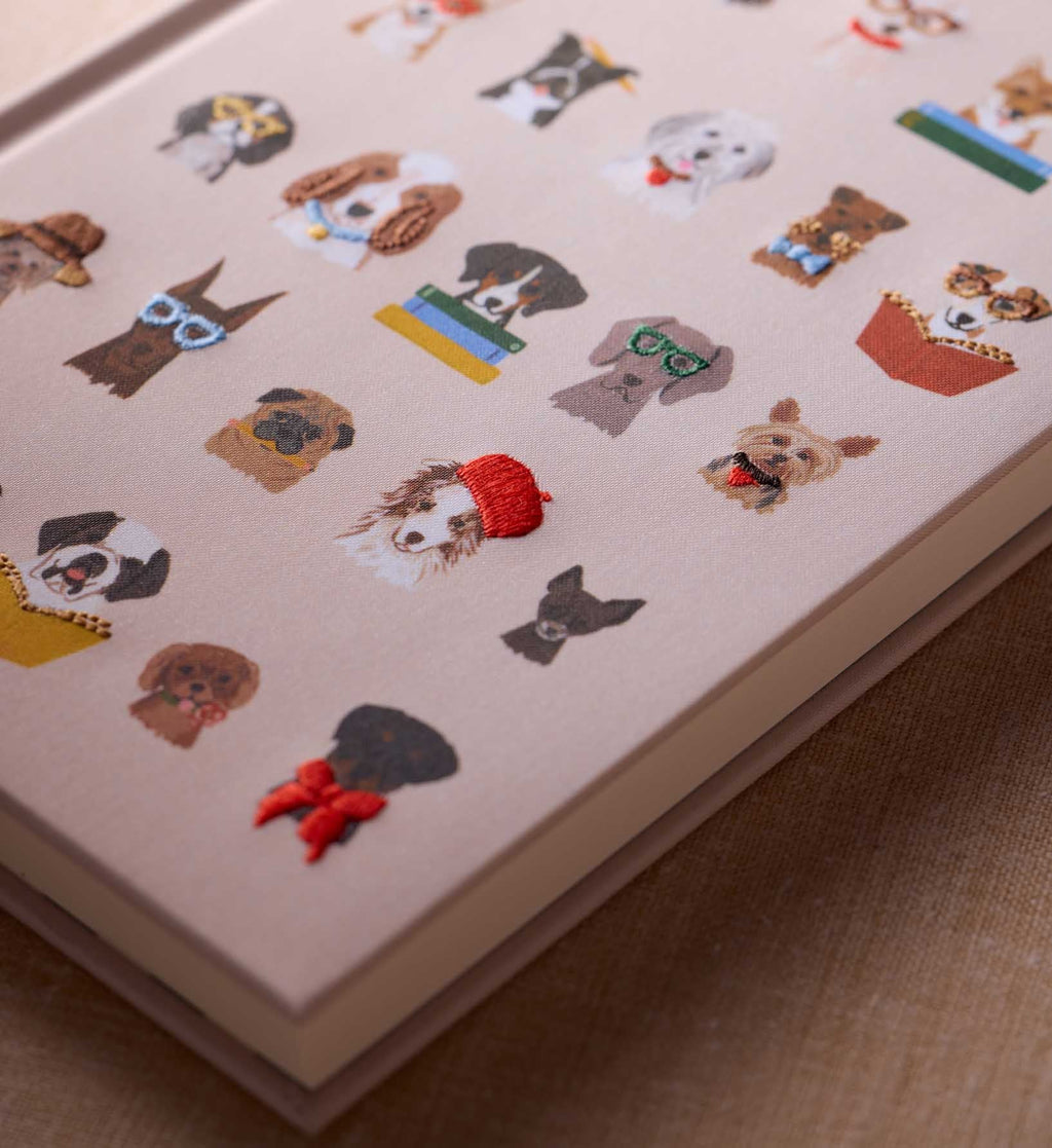 Cloverpaperco™ - Embroidered Journal - Studious Dogs