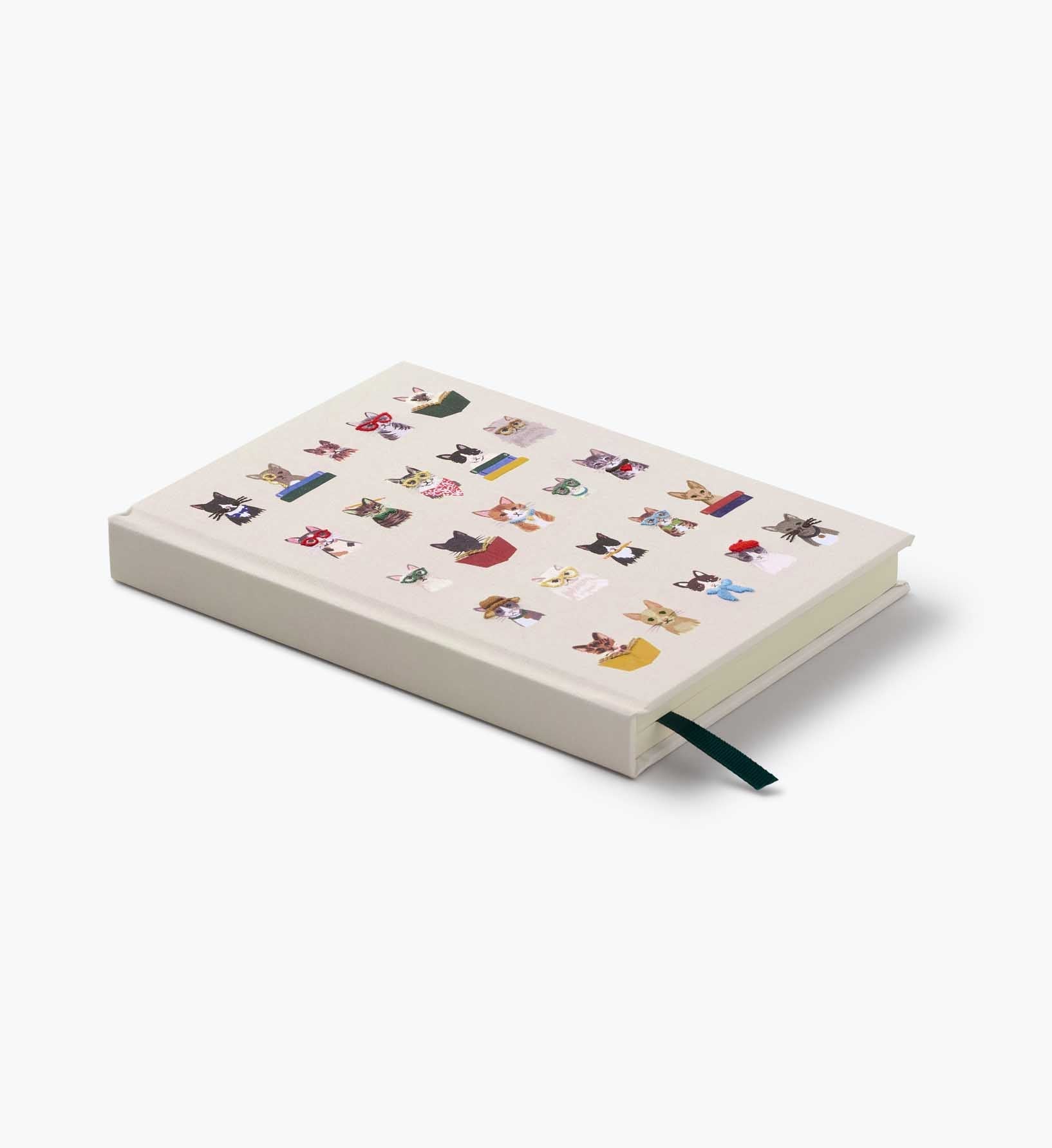 Cloverpaperco™ - Embroidered Journal - Studious Cats