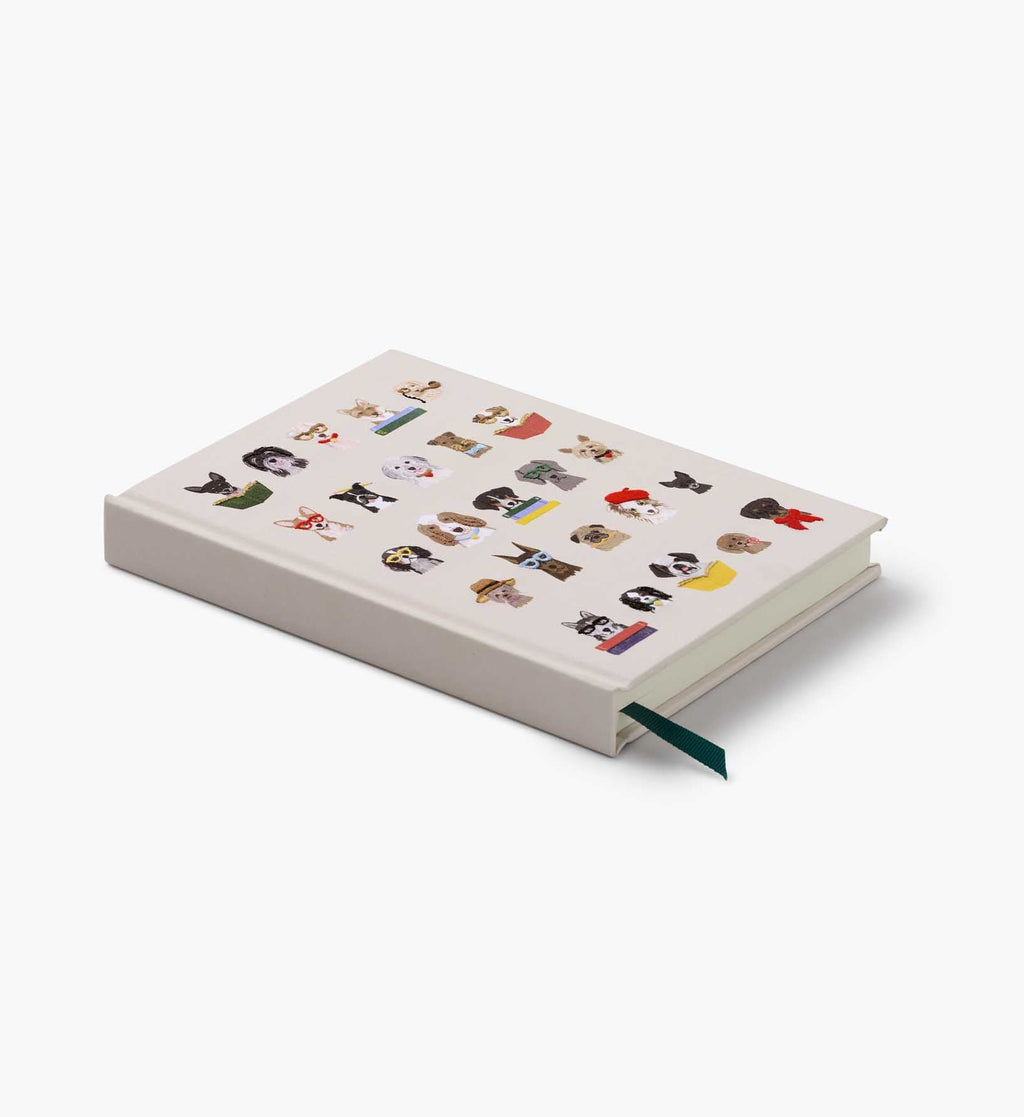 Cloverpaperco™ - Embroidered Journal - Studious Dogs