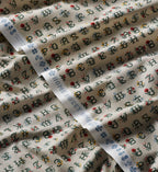 Cloverpaperco™ - Cross Stitch Letters Cotton Fabric - Linen
