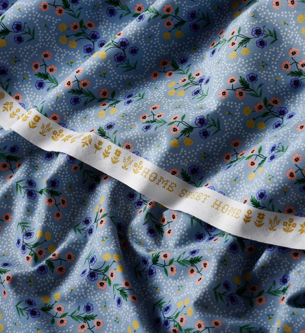 Cloverpaperco™ - Poppy Cotton Fabric - Slate