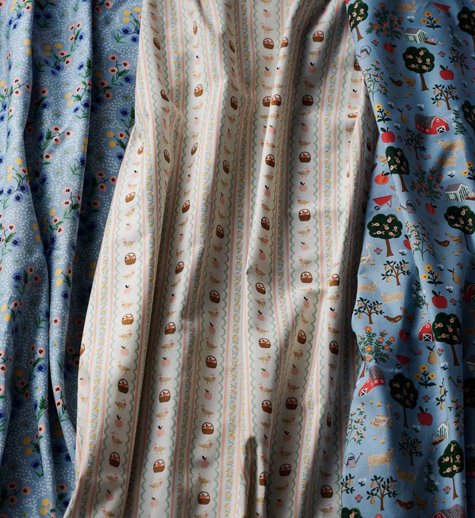 Cloverpaperco™ - Farmhouse Stripe Cotton Fabric - Cream