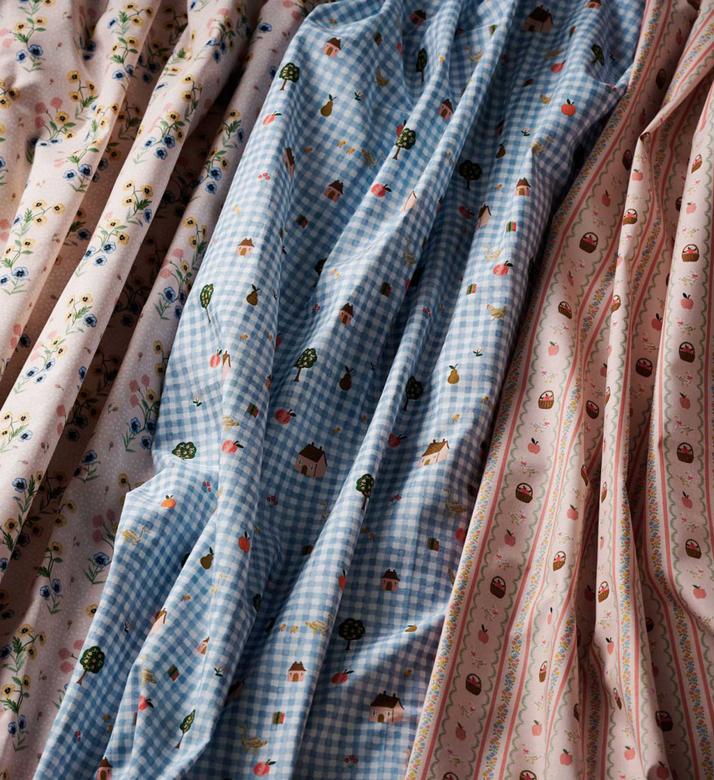 Cloverpaperco™ - Farmhouse Gingham Cotton Fabric - Blue
