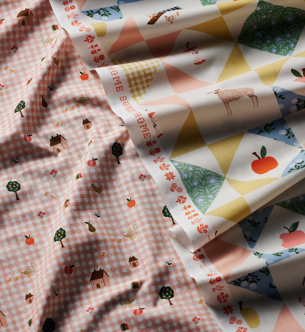 Cloverpaperco™ - Farmhouse Quilt Cotton Fabric - Multi