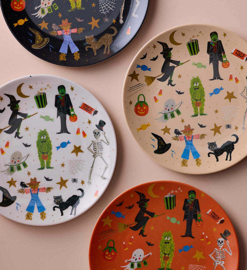 Cloverpaperco™ - Melamine Assorted Dessert Plates - Halloween Parade
