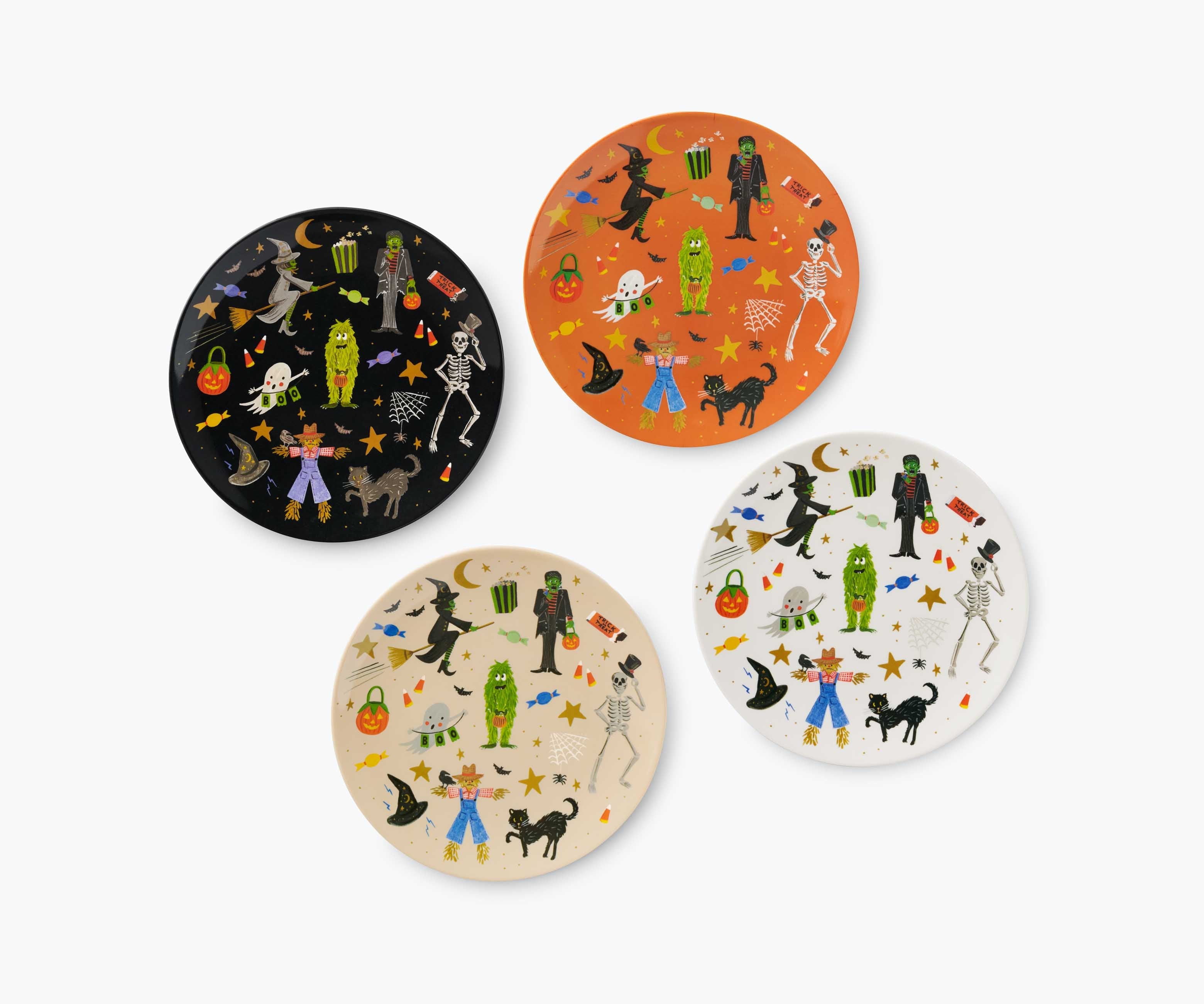 Cloverpaperco™ - Melamine Assorted Dessert Plates - Halloween Parade