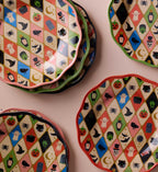 Cloverpaperco™ - Melamine Assorted Dessert Plates - Halloween Argyle
