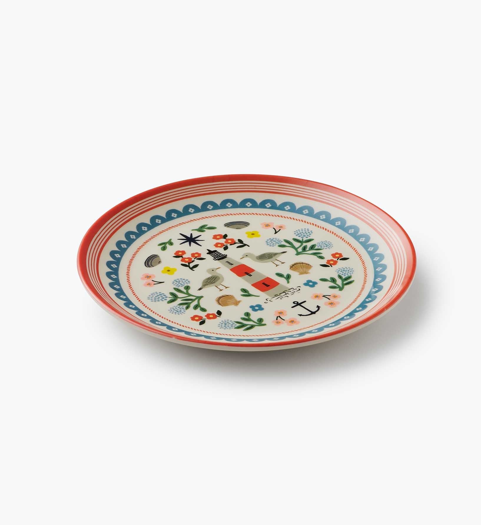 Cloverpaperco™ - Melamine Assorted Dessert Plates - Seaside