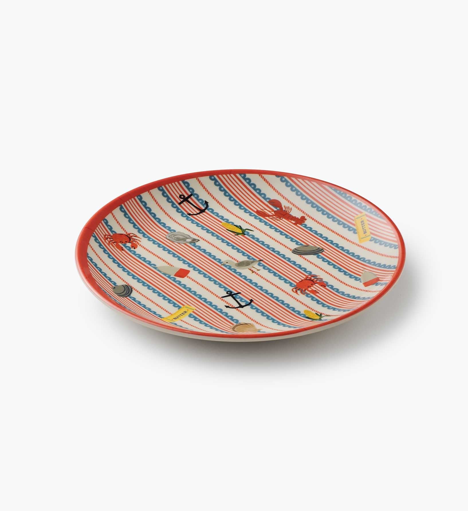 Cloverpaperco™ - Melamine Assorted Dessert Plates - Seaside