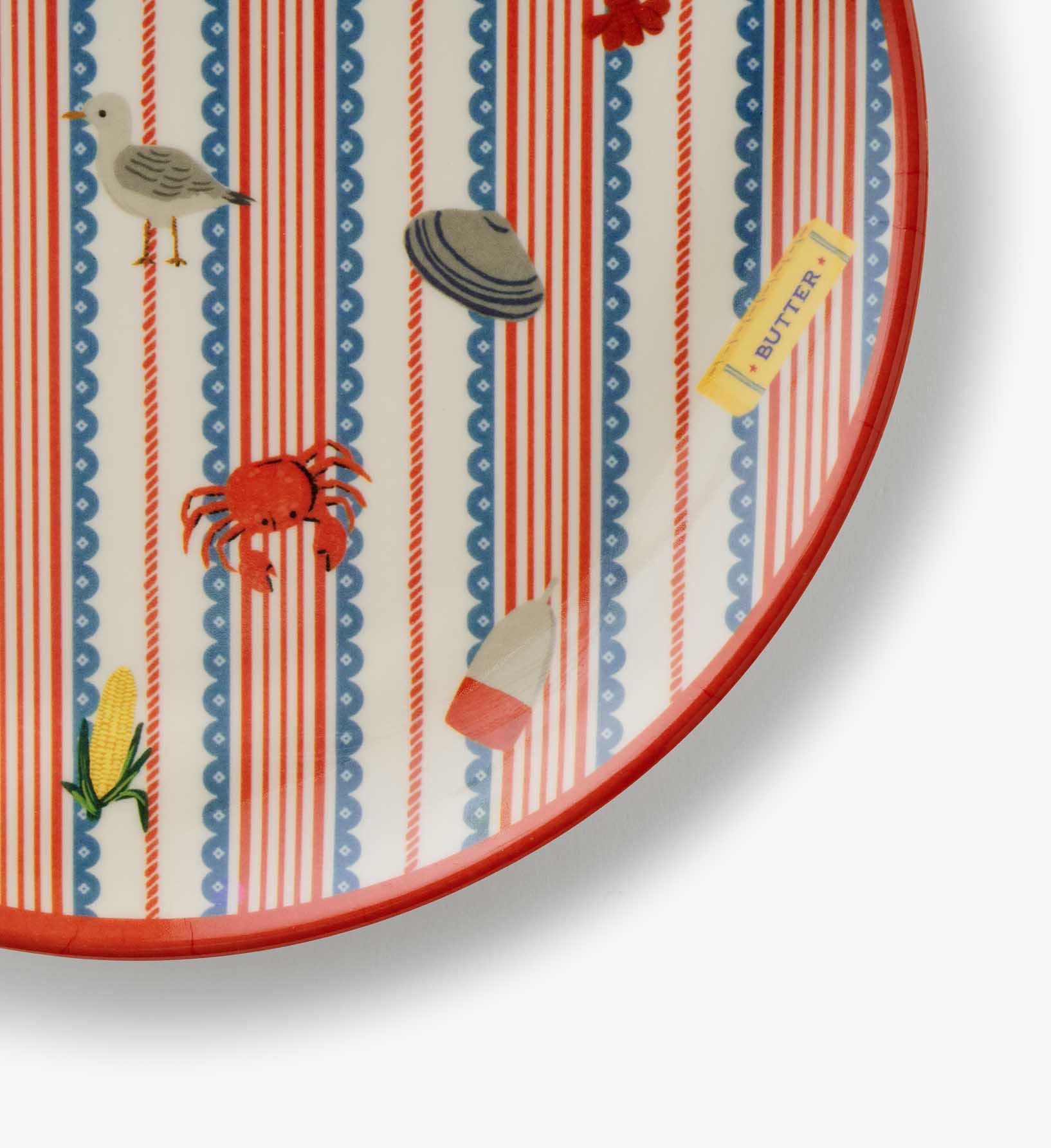 Cloverpaperco™ - Melamine Assorted Dessert Plates - Seaside