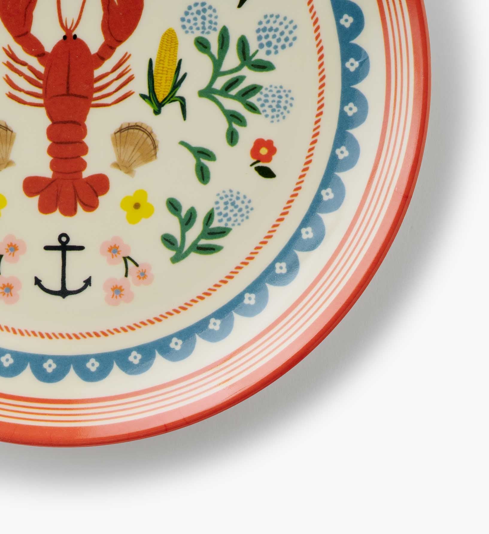 Cloverpaperco™ - Melamine Assorted Dessert Plates - Seaside