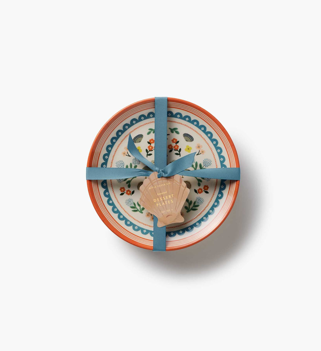Cloverpaperco™ - Melamine Assorted Dessert Plates - Seaside