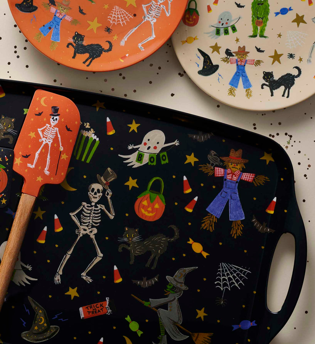 Cloverpaperco™ - Melamine Serving Platter with Handles - Halloween Parade