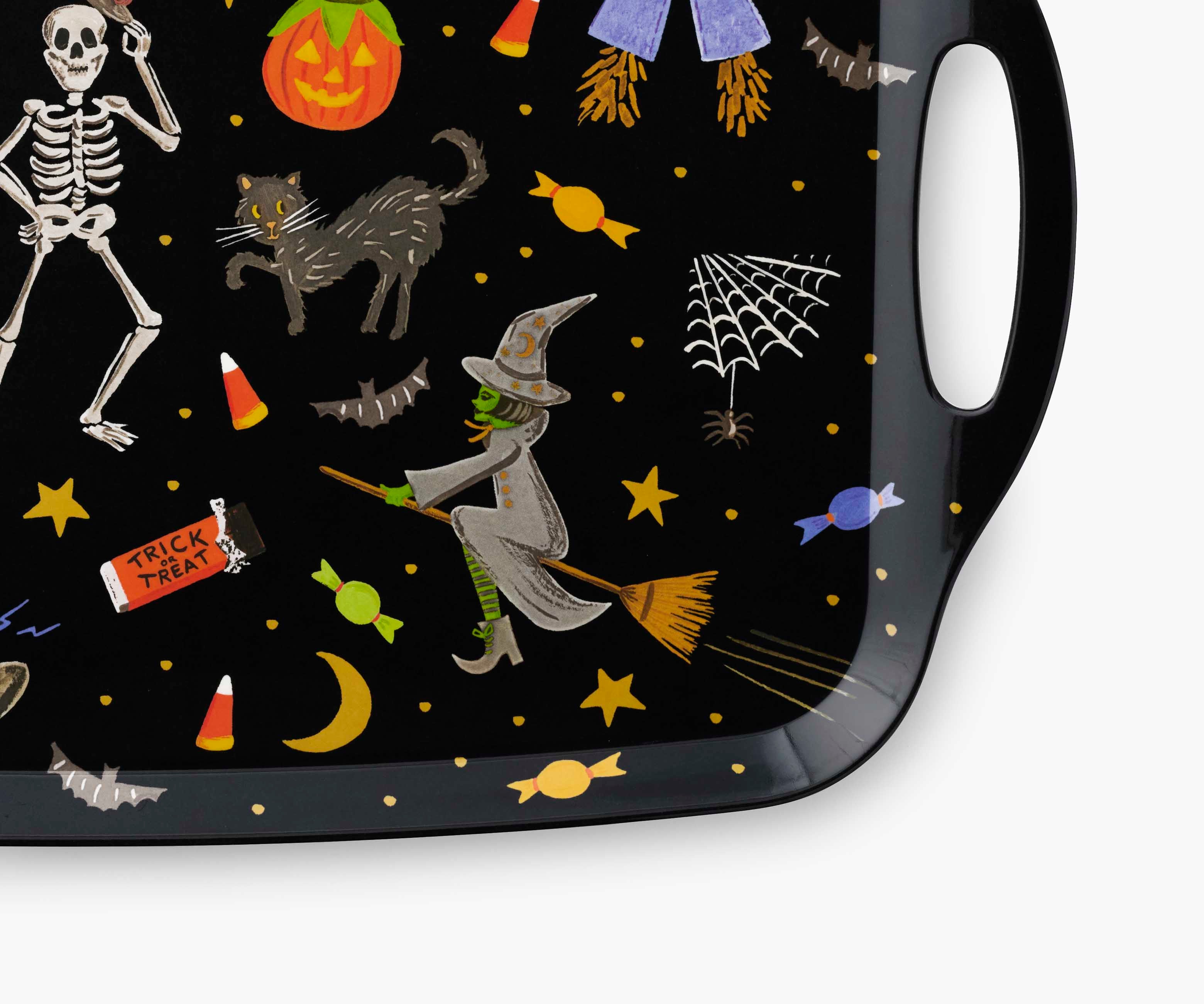 Cloverpaperco™ - Melamine Serving Platter with Handles - Halloween Parade