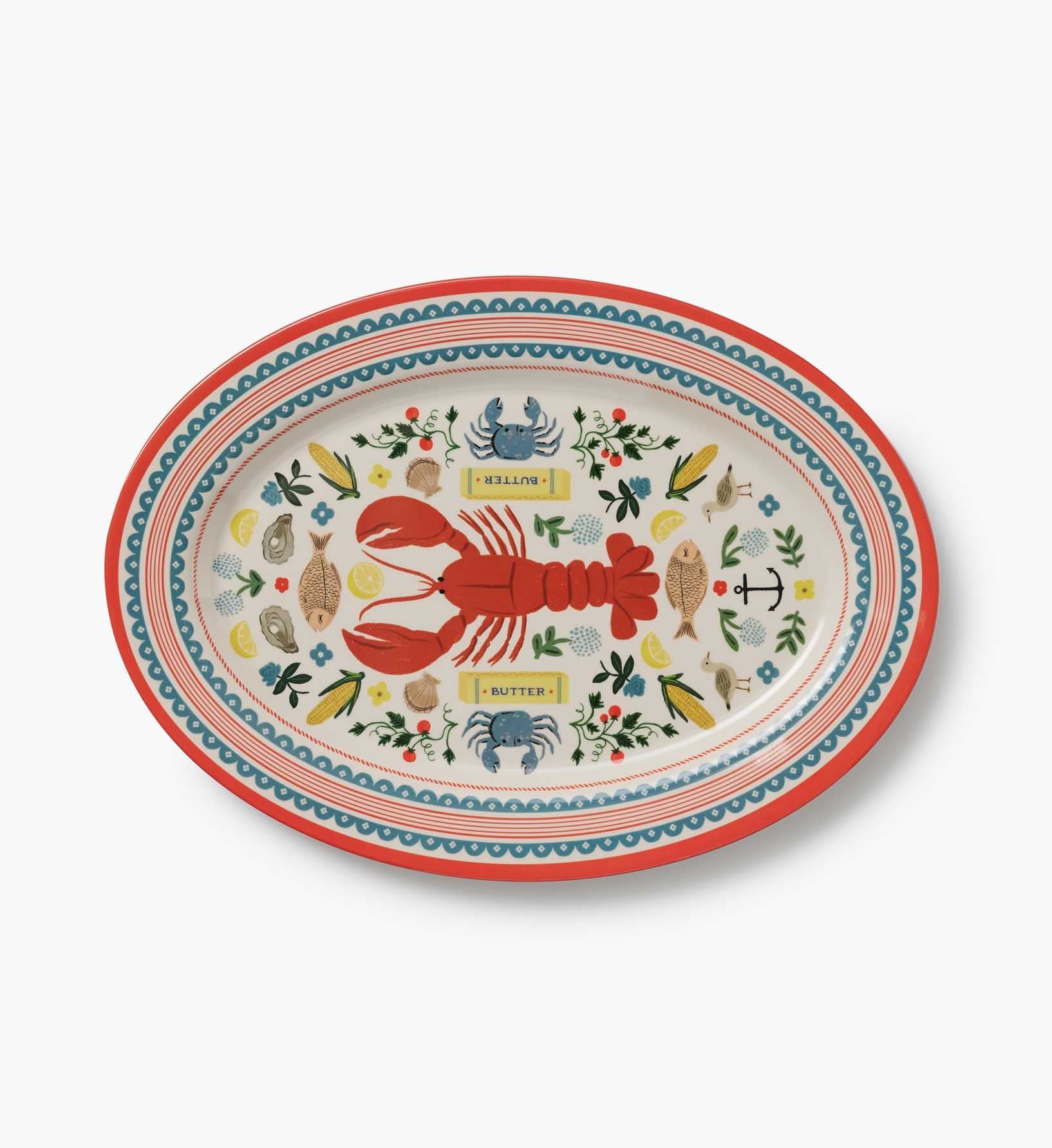 Cloverpaperco™ - Melamine Serving Platter - Seaside