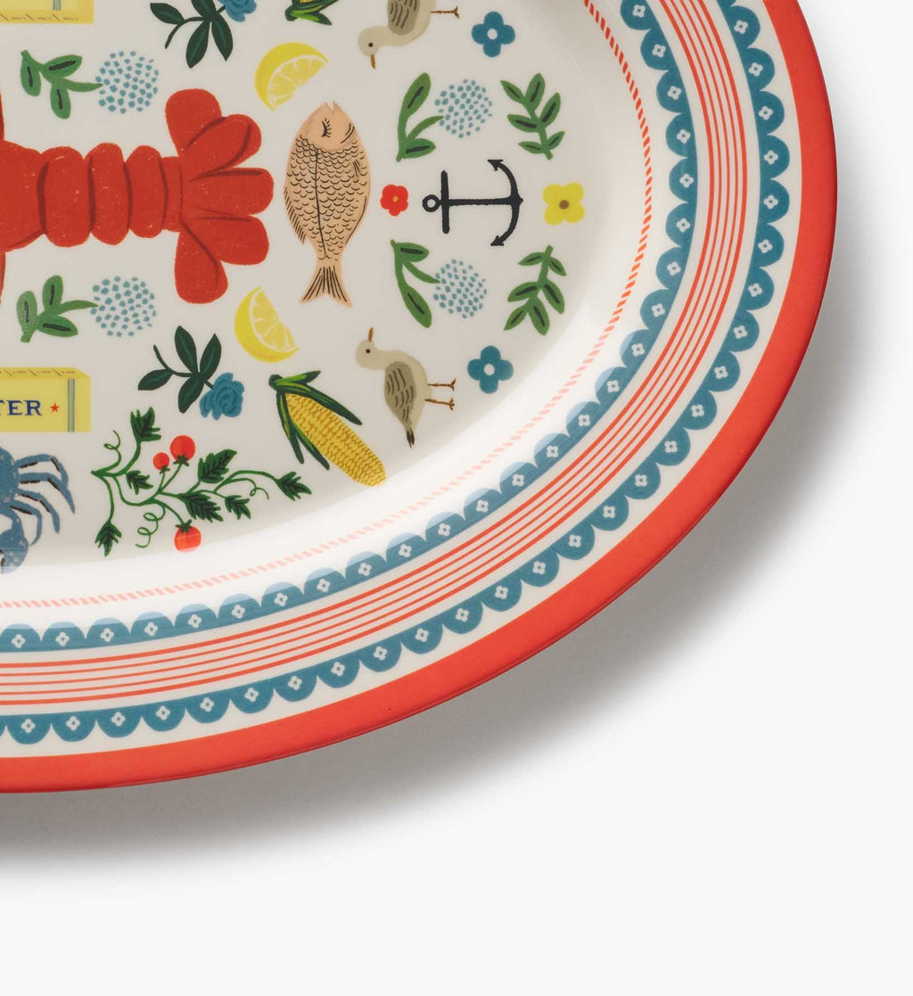 Cloverpaperco™ - Melamine Serving Platter - Seaside