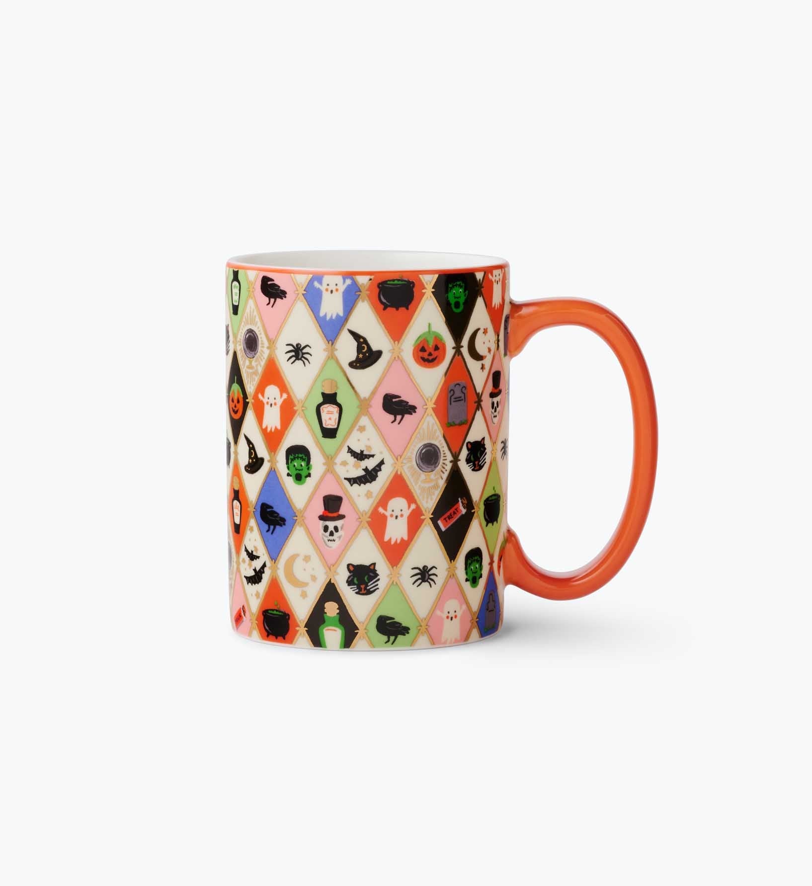 Cloverpaperco™ - Porcelain Mug - Halloween Argyle
