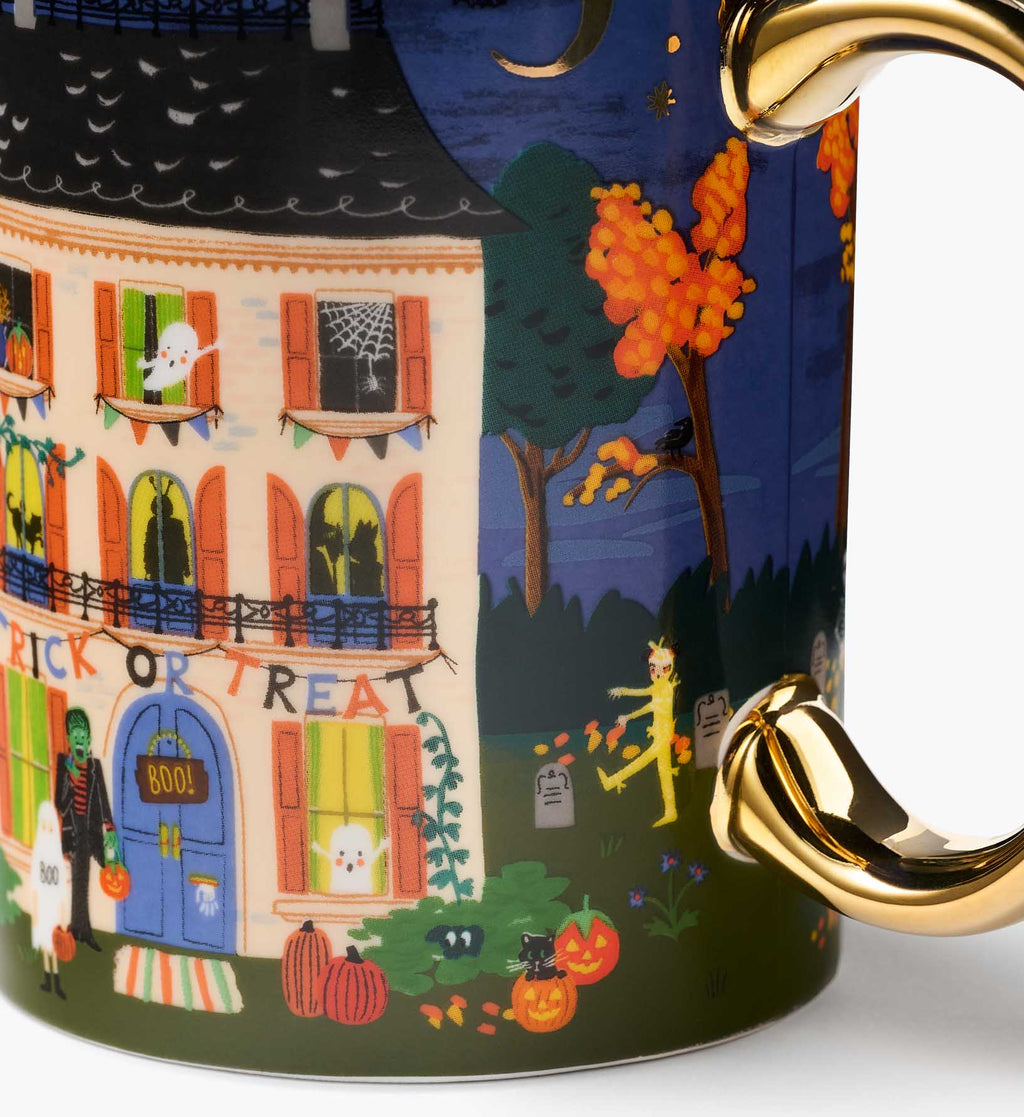 Cloverpaperco™ - Porcelain Mug - Haunted House