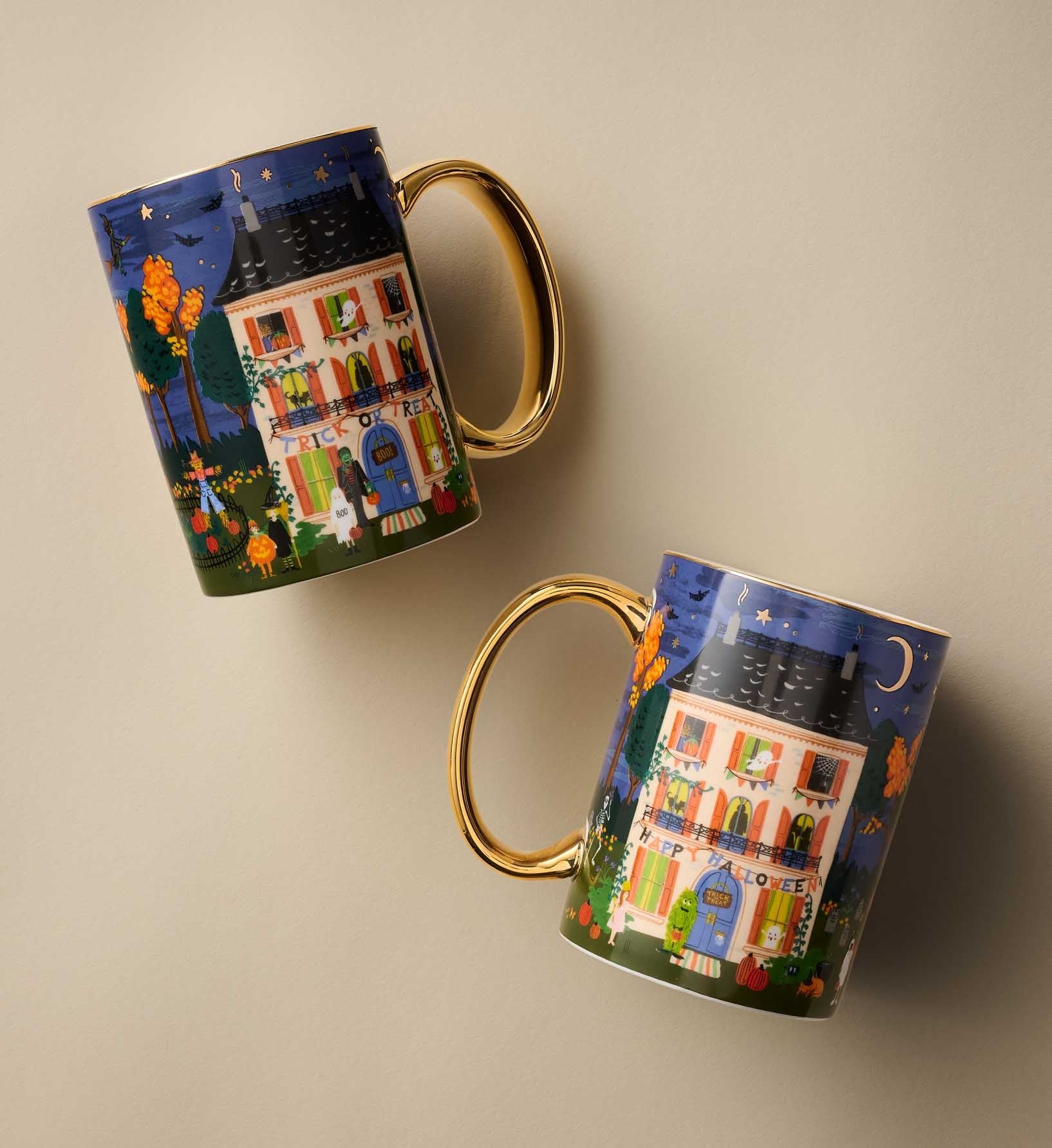 Cloverpaperco™ - Porcelain Mug - Haunted House