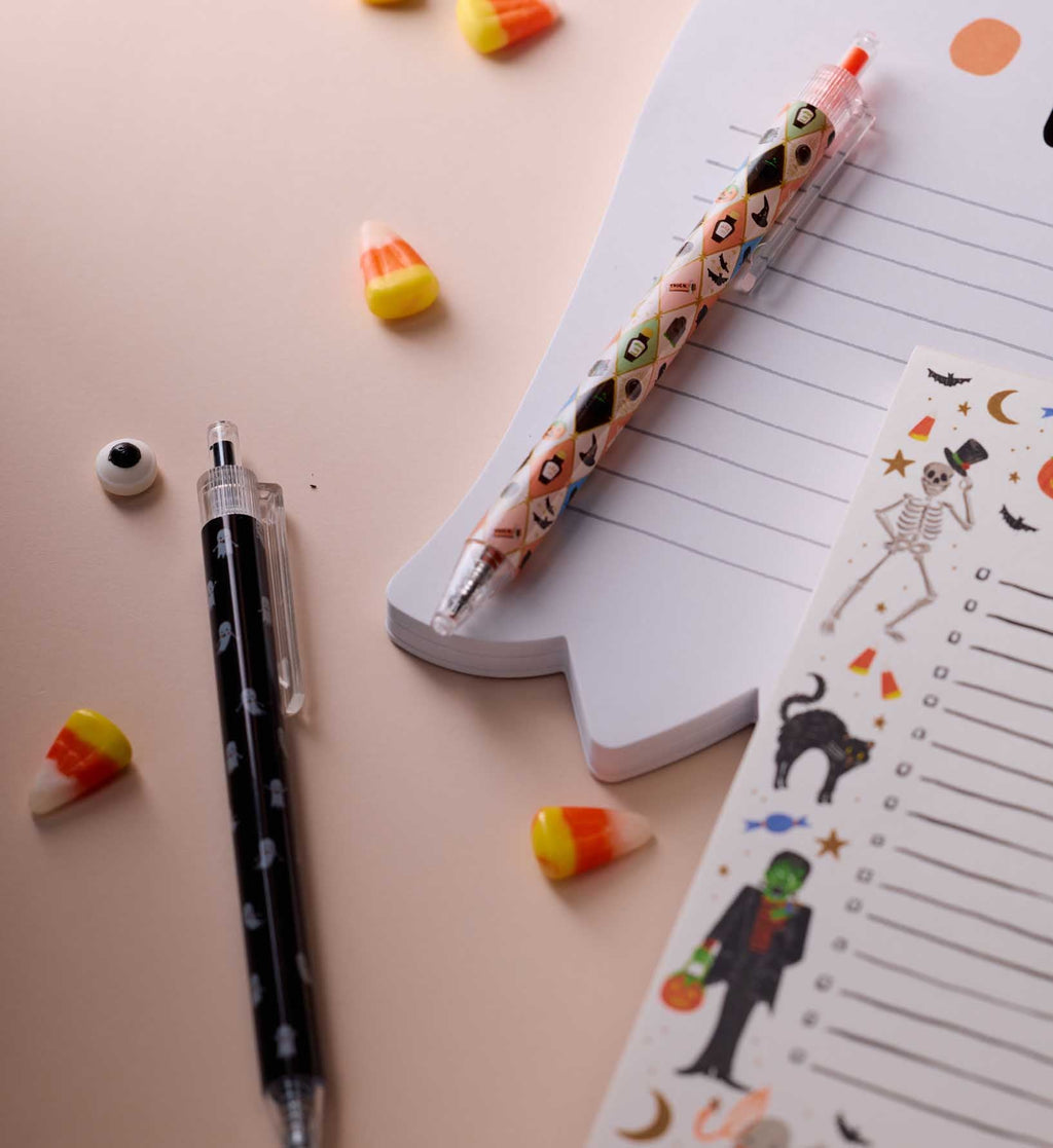 Cloverpaperco™ - Gel Pen Set of 2 - Halloween Argyle