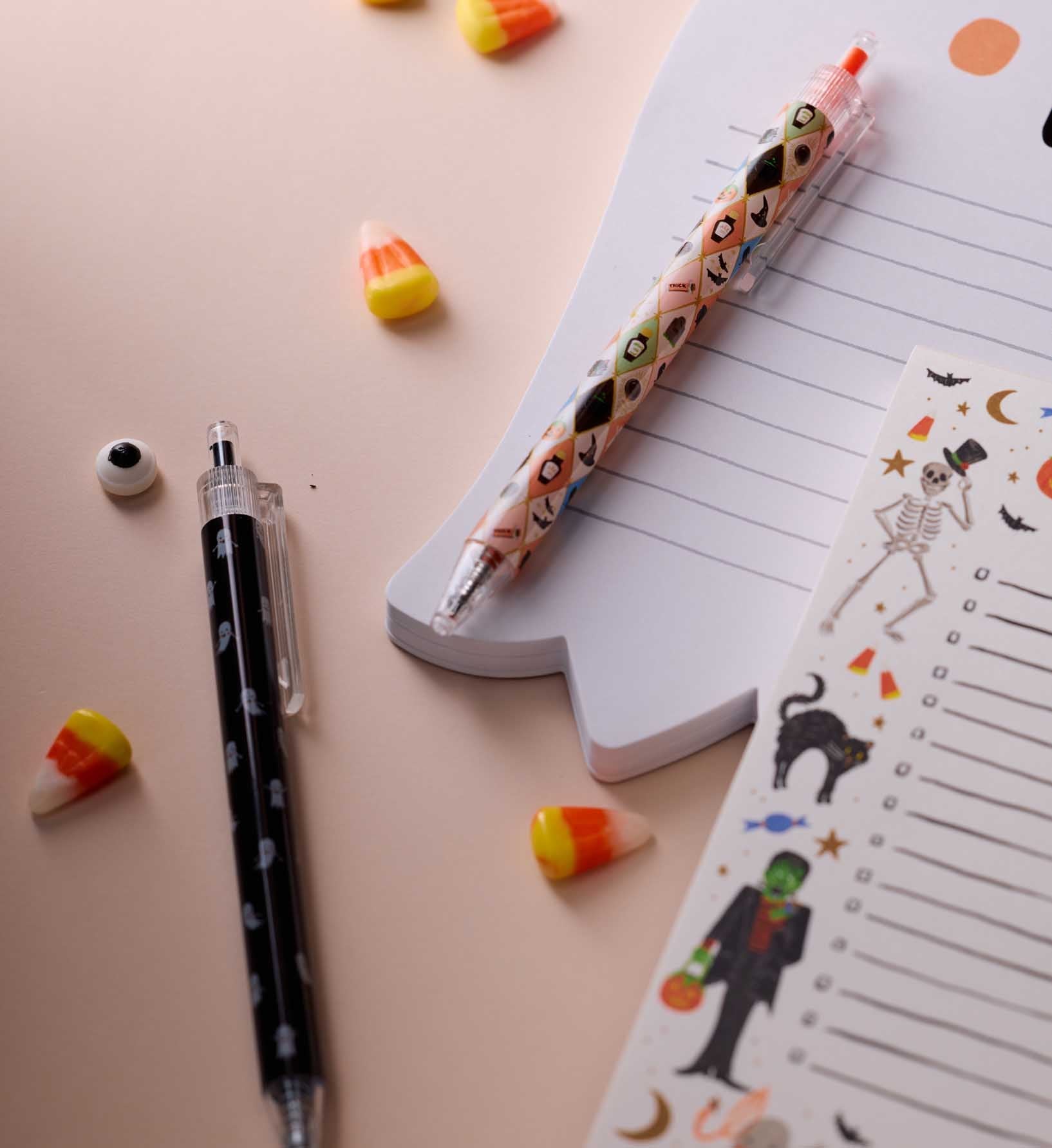 Cloverpaperco™ - Gel Pen Set of 2 - Halloween Argyle