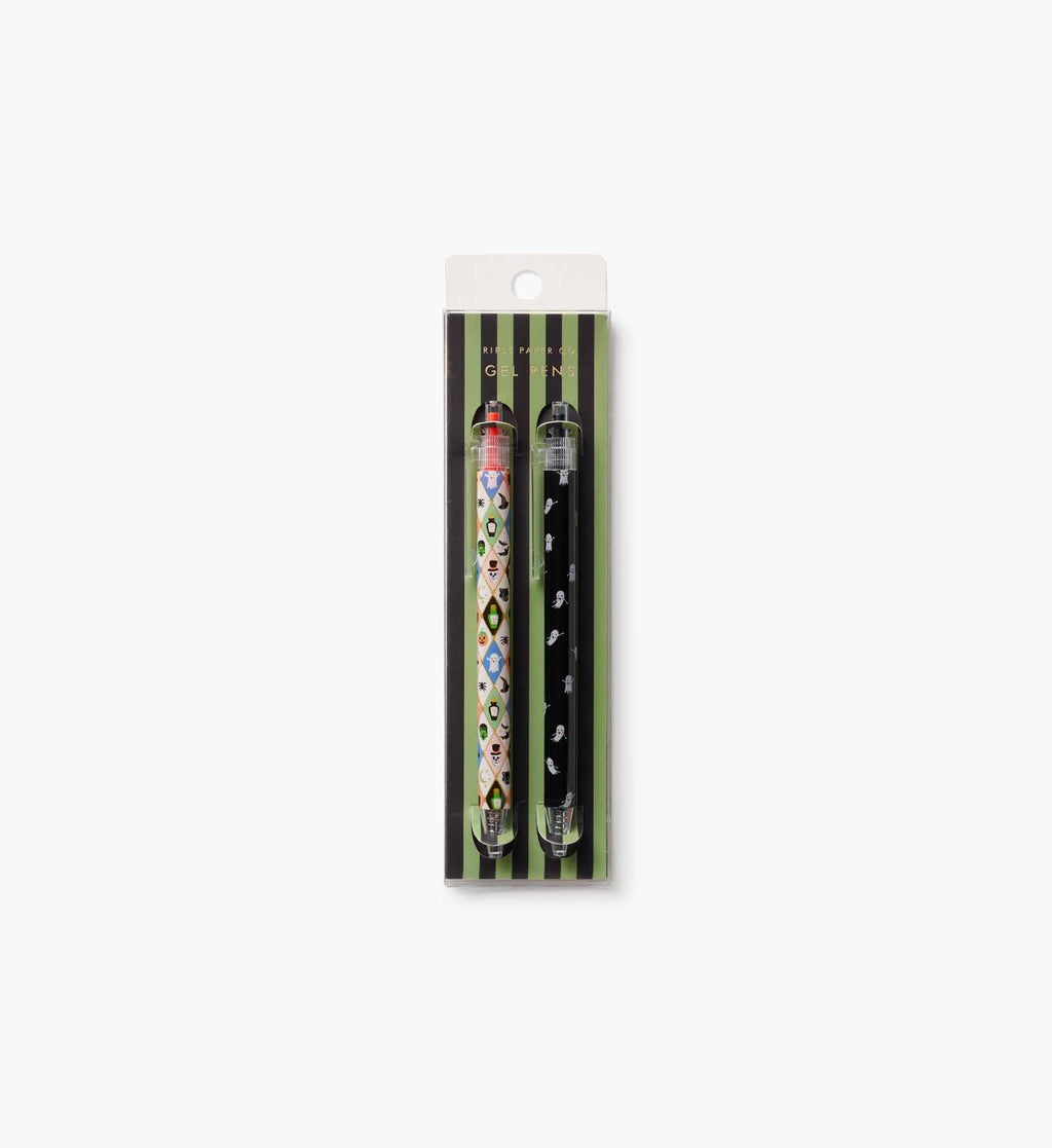 Cloverpaperco™ - Gel Pen Set of 2 - Halloween Argyle