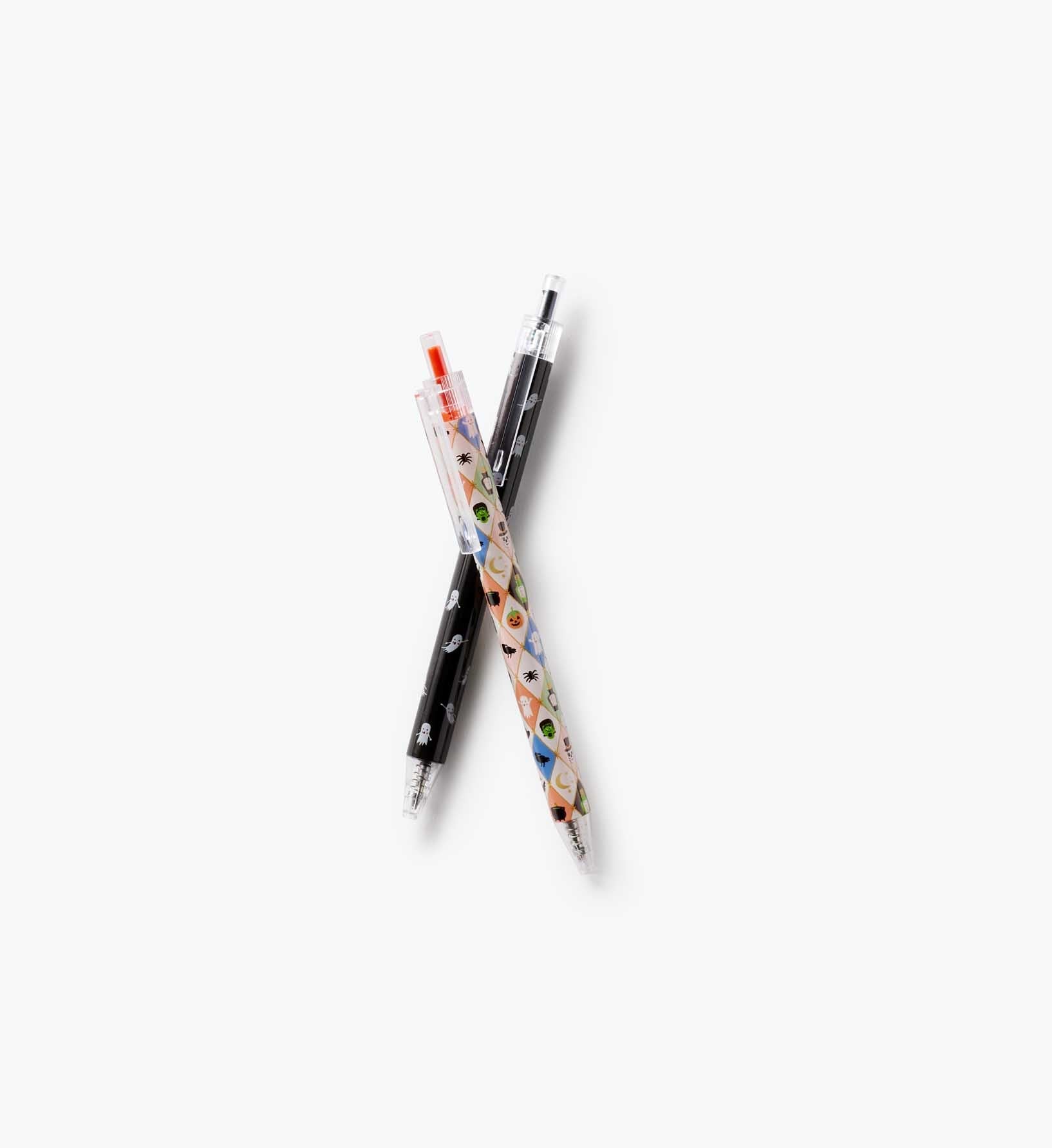 Cloverpaperco™ - Gel Pen Set of 2 - Halloween Argyle