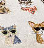 Cloverpaperco™ - Cool Cats Embroidered Pillow - Cream