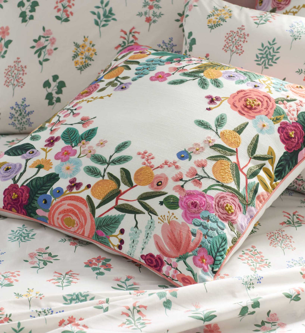 Cloverpaperco™ - Embroidered Pillow Cover - Garden Party