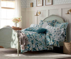 Cloverpaperco™ - Embroidered Pillow Cover - Garden Party Blue
