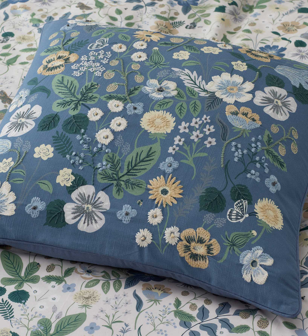 Cloverpaperco™ - Embroidered Pillow Cover - Strawberry Fields Green