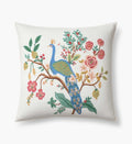 Cloverpaperco™ - Embroidered Pillow Cover - Peacock Ivory