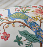 Cloverpaperco™ - Embroidered Pillow Cover - Peacock Ivory