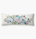 Cloverpaperco™ - Embroidered Lumbar Pillow Cover - Garden Party Ivory