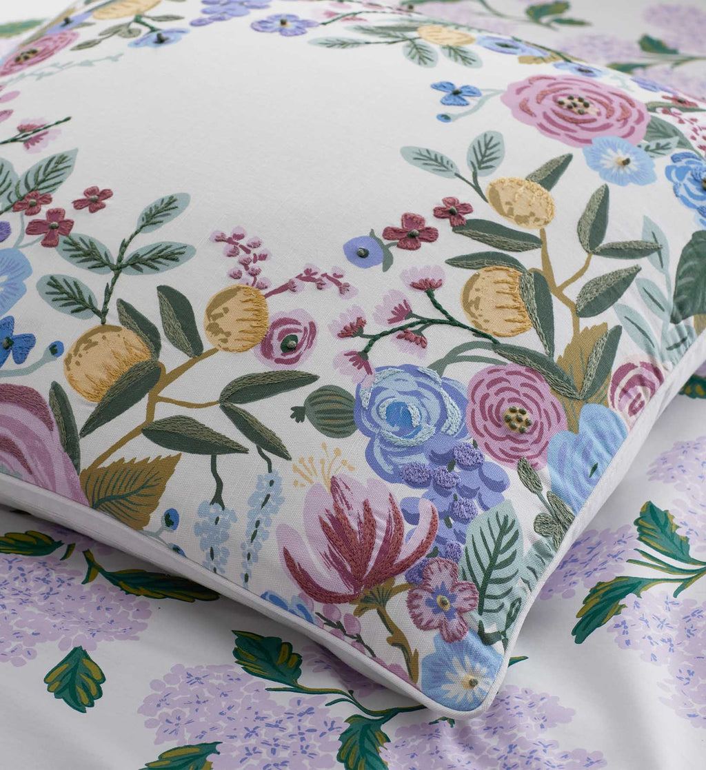 Cloverpaperco™ - Embroidered Pillow Cover - Garden Party Ivory