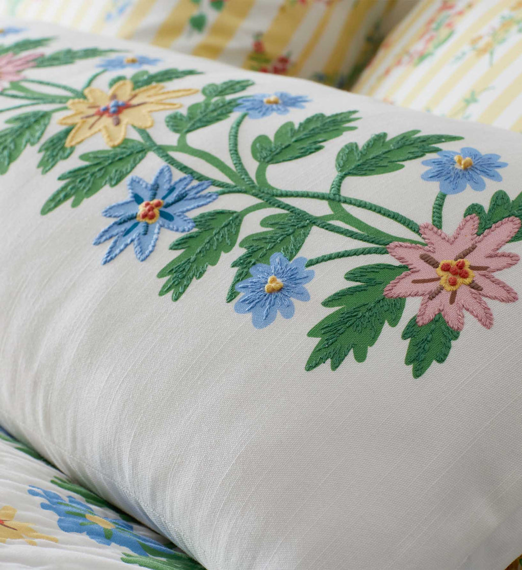 Cloverpaperco™ - Embroidered Lumbar Pillow Cover - Helena