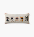 Cloverpaperco™ - Cool Cats Embroidered Lumbar Pillow - White