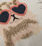 Cloverpaperco™ - Cool Cats Embroidered Lumbar Pillow - White
