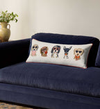 Cloverpaperco™ - Hot Dogs Embroidered Lumbar Pillow - White