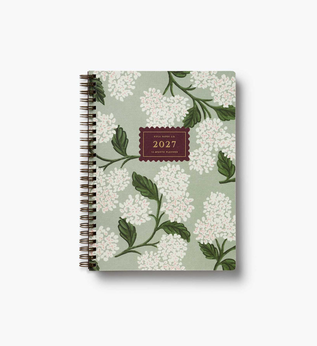 Cloverpaperco™ - 2027 12-Month Softcover Spiral Planner - Sage Hydrangea