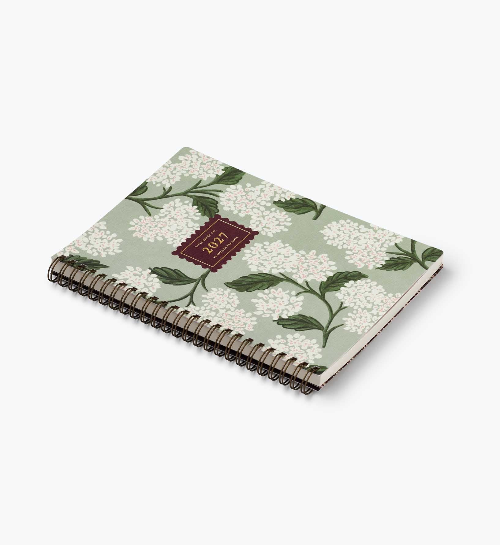 Cloverpaperco™ - 2027 12-Month Softcover Spiral Planner - Sage Hydrangea
