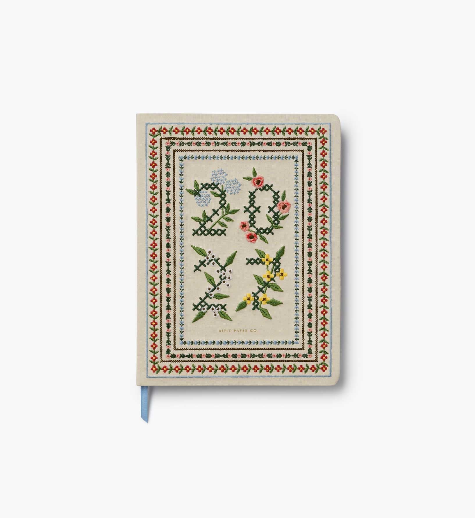 Cloverpaperco™ - 2027 12-Month Embroidered Bookbound Planner - Heritage Sampler